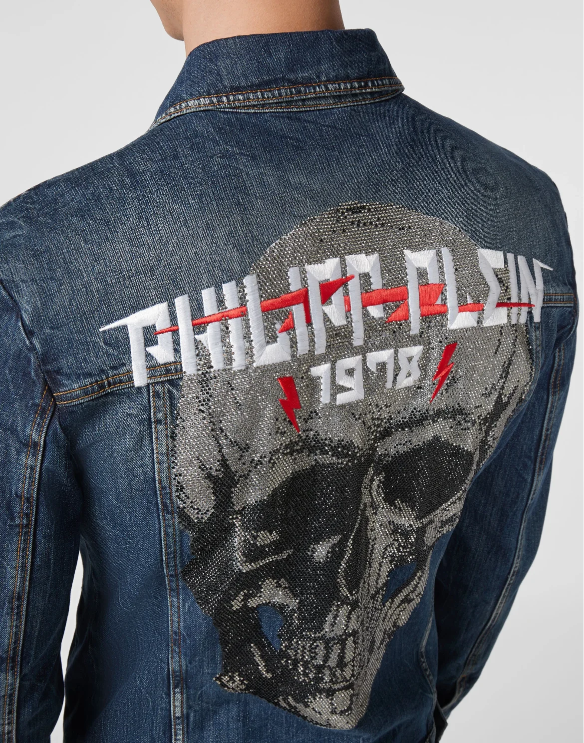 Denim Jacket Skull crystal, цвет: Синий