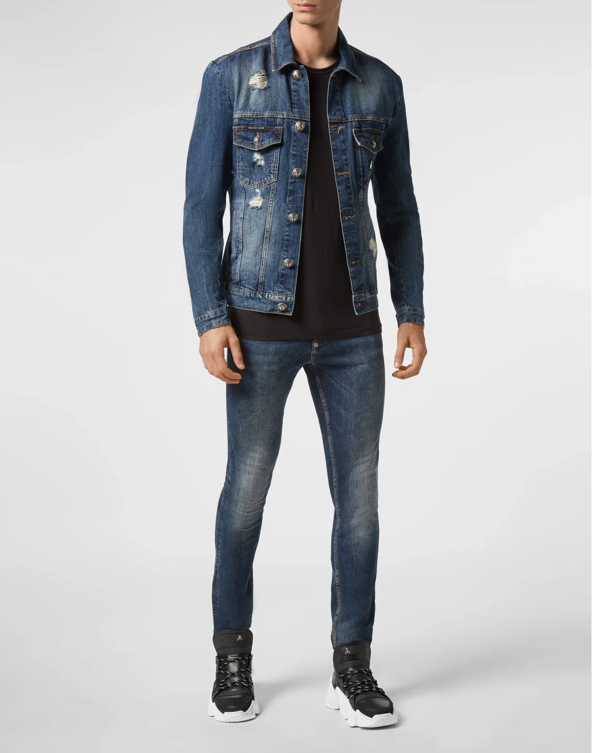 Denim Jacket Skull crystal, цвет: Синий