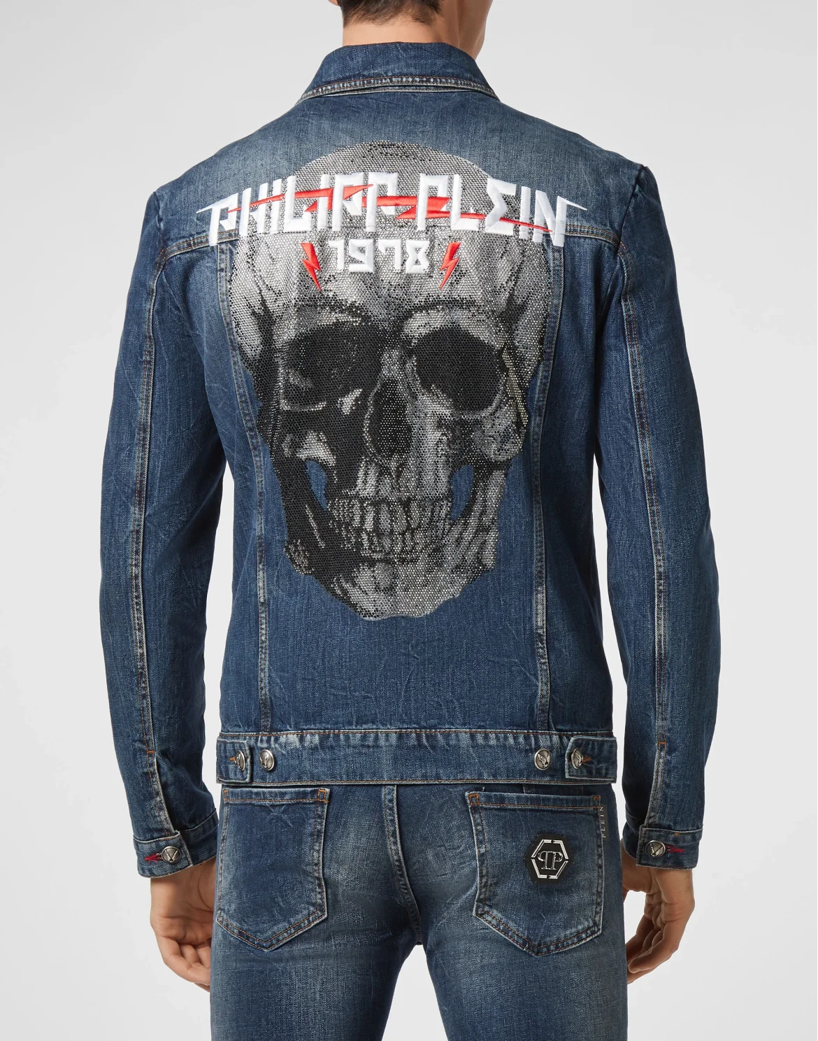 Denim Jacket Skull crystal, цвет: Синий