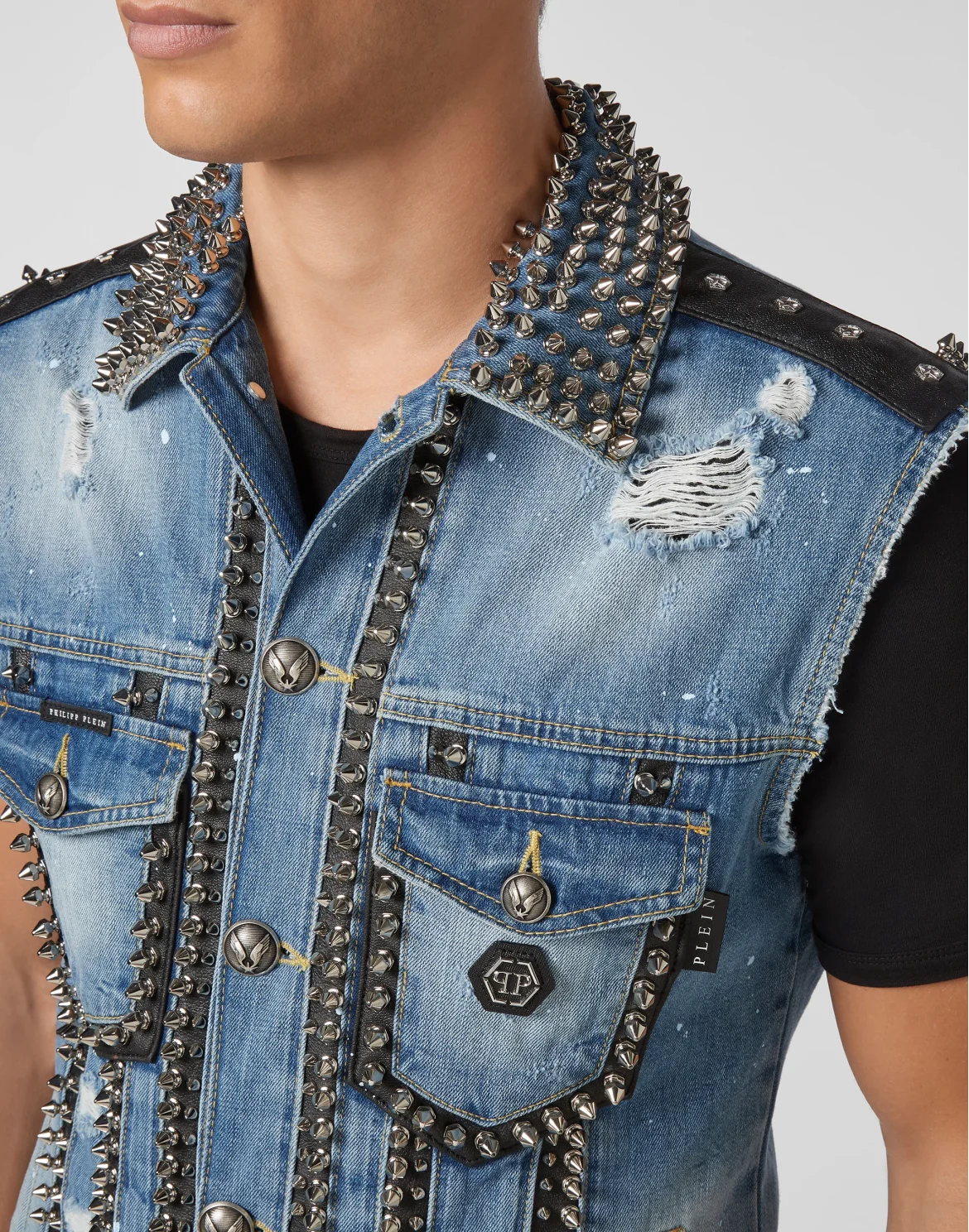 Denim vest Studs, цвет: Голубой