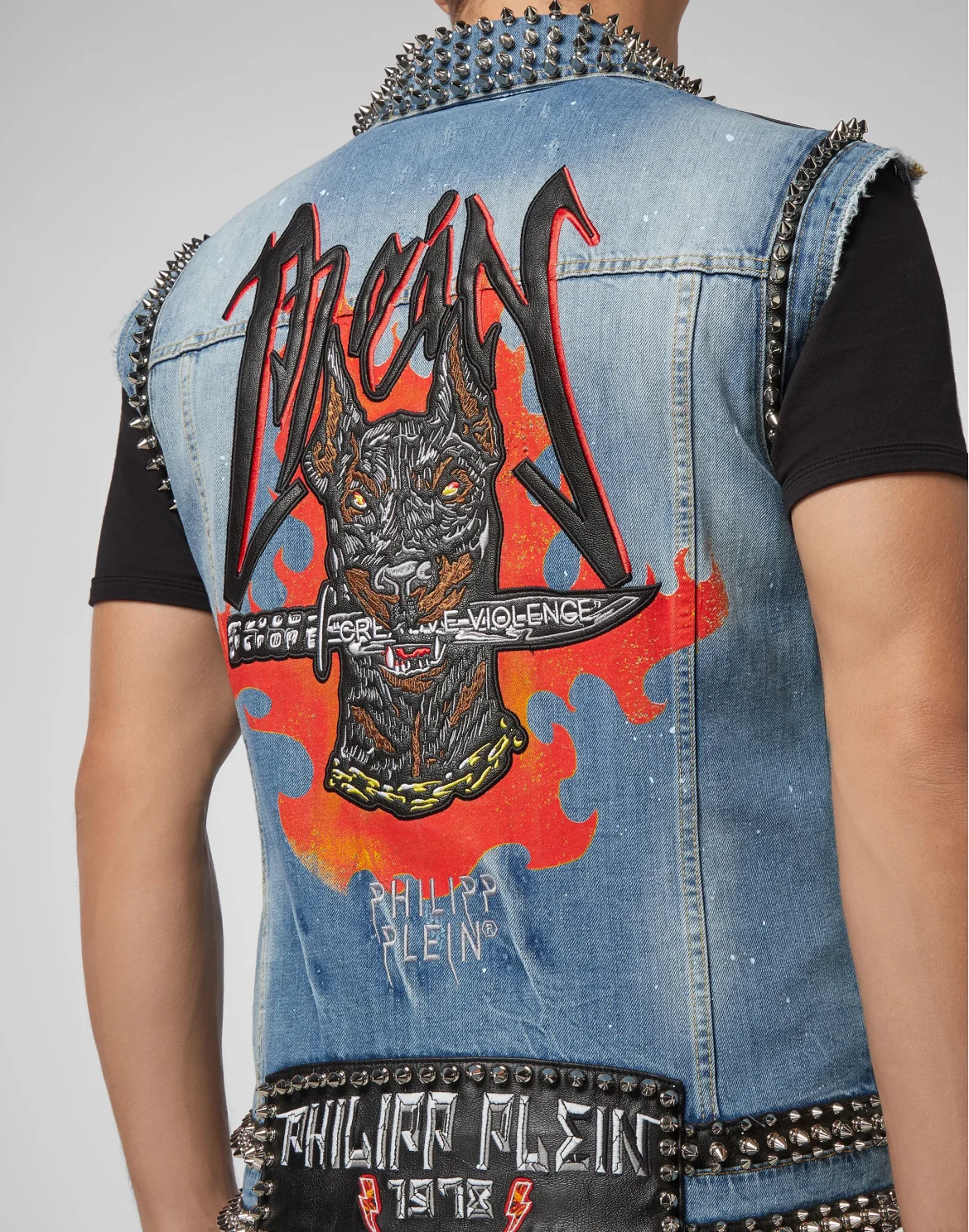 Denim vest Studs, цвет: Голубой