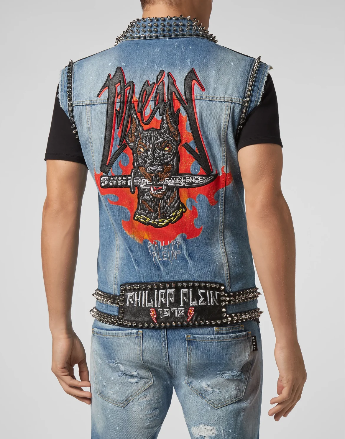 Denim vest Studs, цвет: Голубой