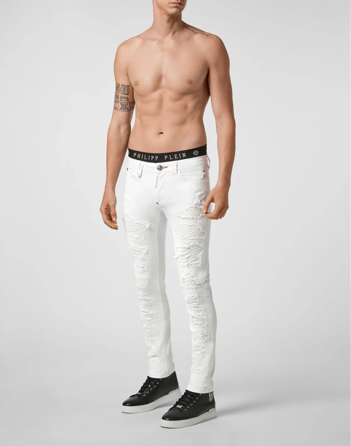Slim Fit Destroyed, цвет: Белый