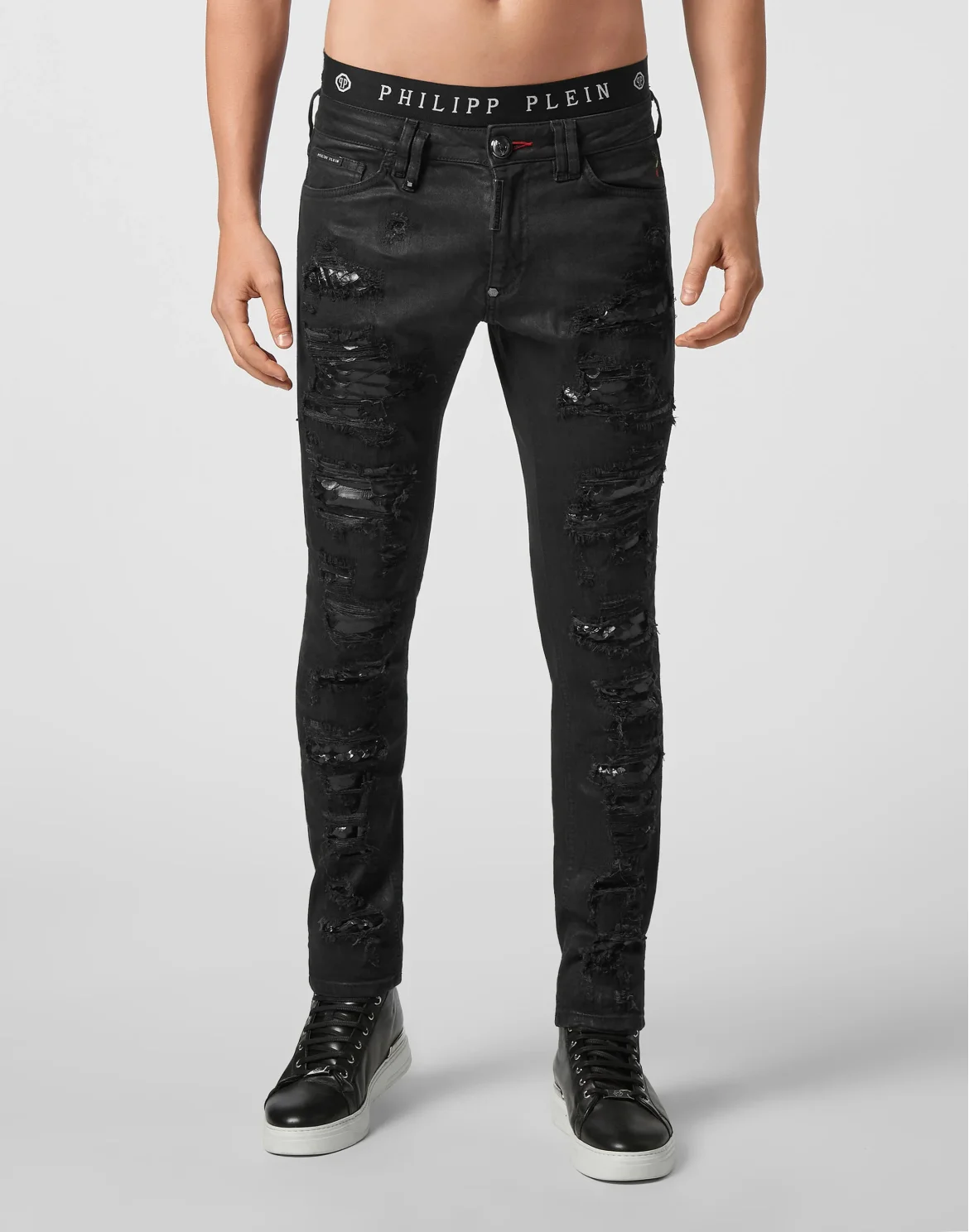 Slim Fit Destroyed, цвет: Черный