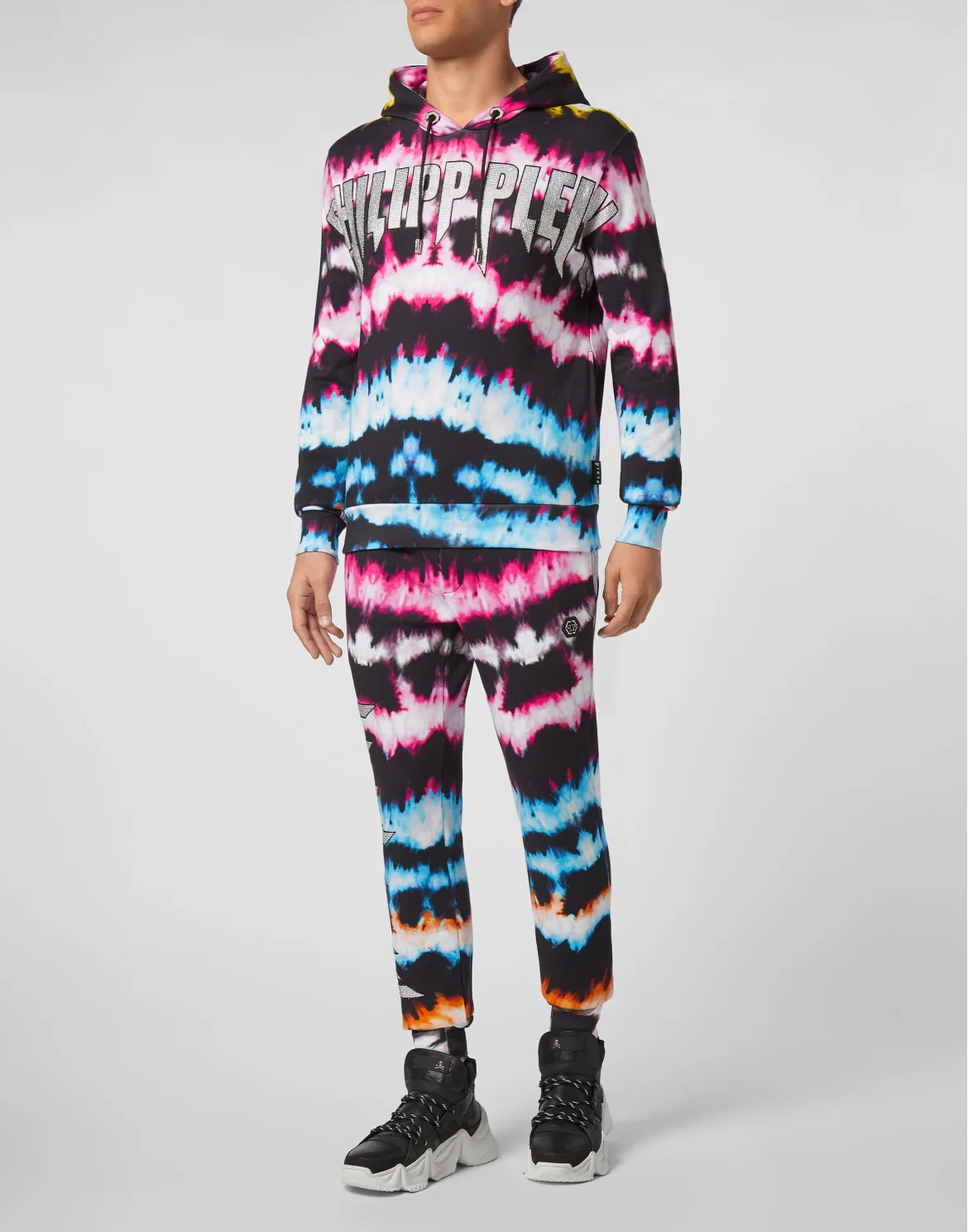 Hoodie sweatshirt Tie dye, цвет: Черный