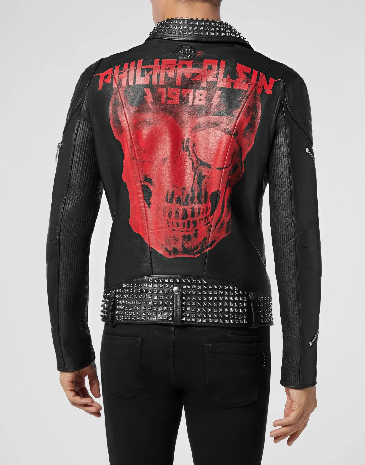 Leather Biker Skull and Plein, цвет: Черный