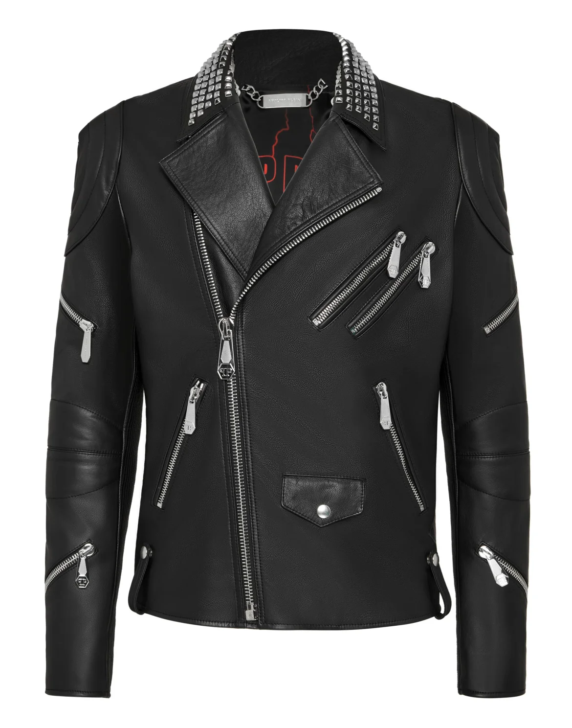 Leather Biker Skull and Plein, цвет: Черный