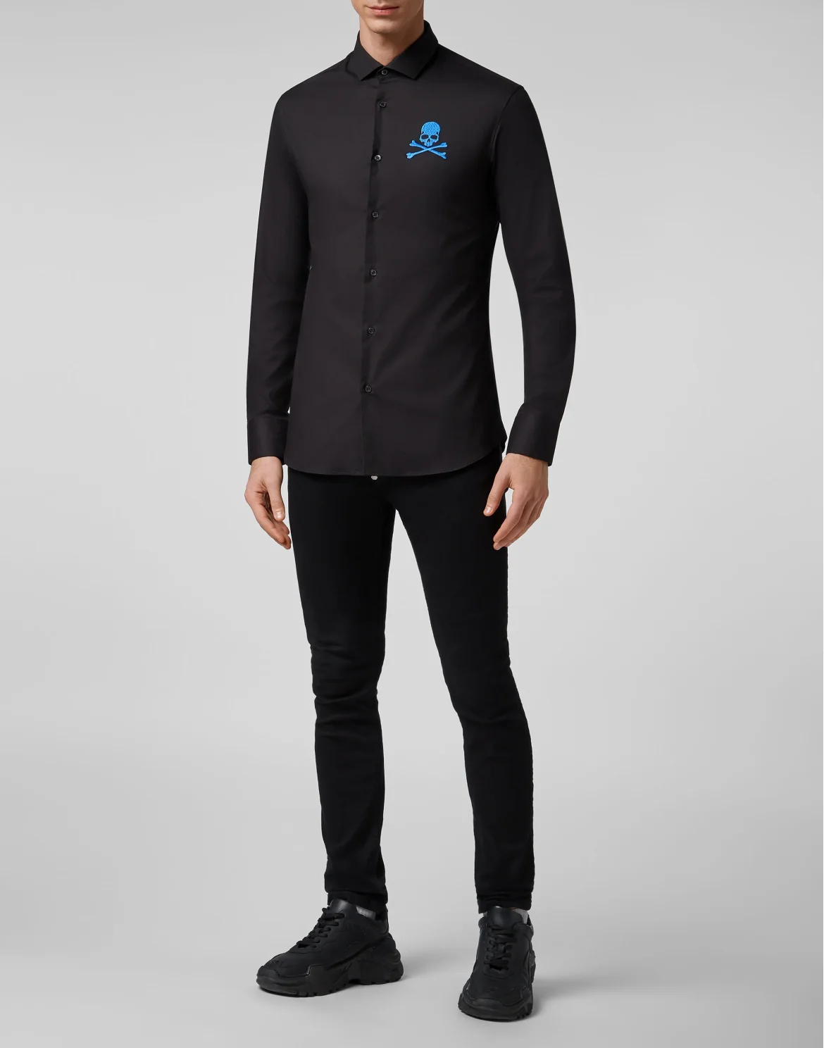 Shirt Platinum Cut LS Skull, цвет: Черный