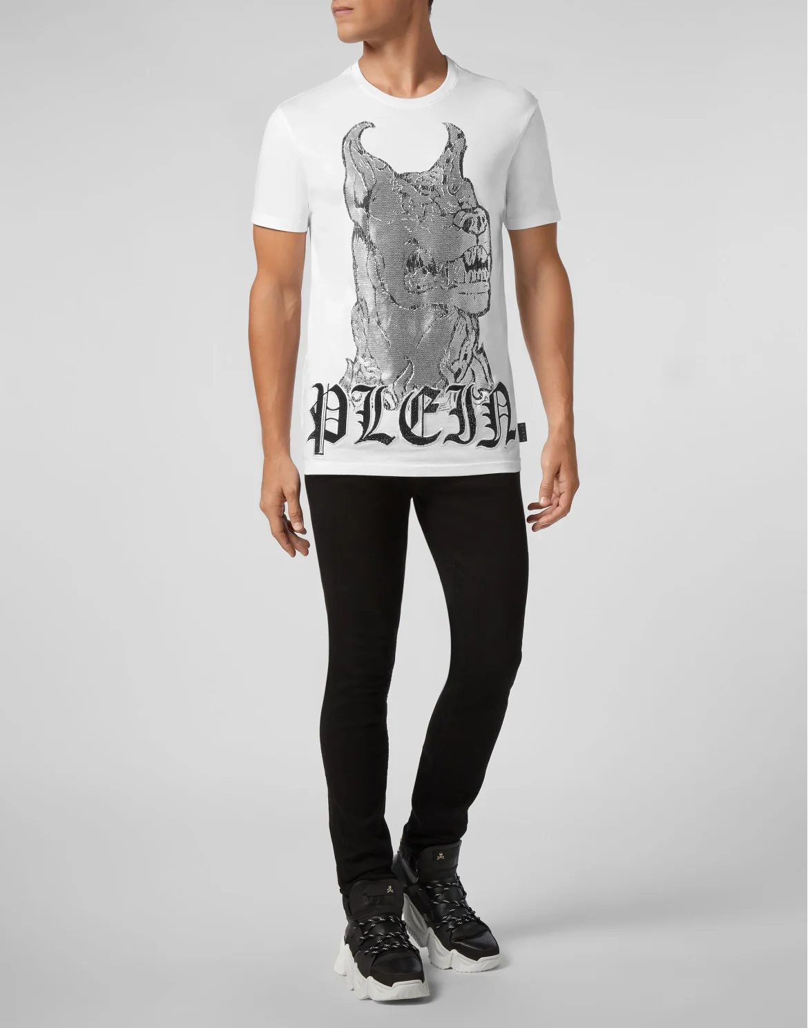 T-shirt Round Neck SS Gothic Plein, цвет: Белый
