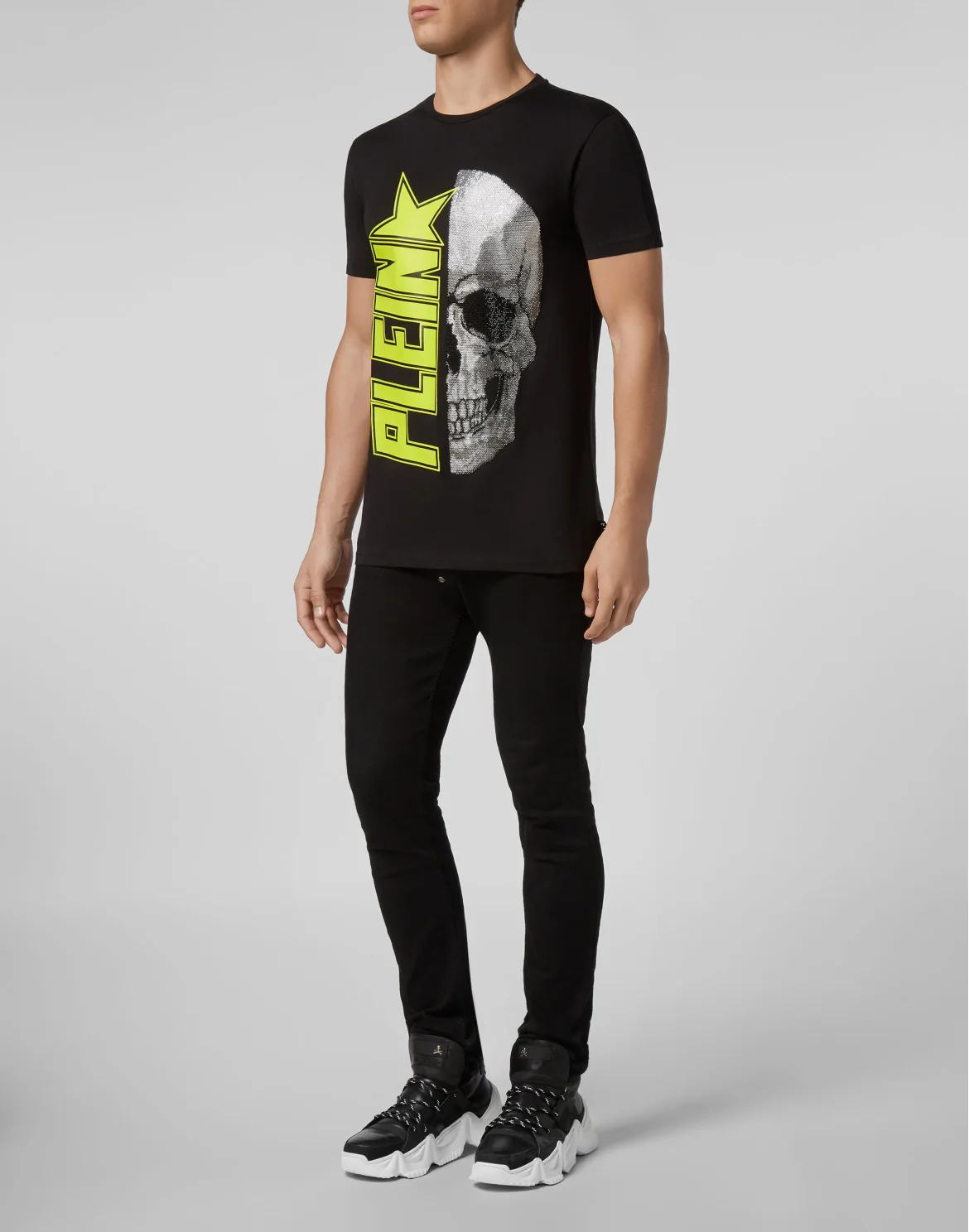 T-shirt Round Neck SS Plein Star, цвет: Черный