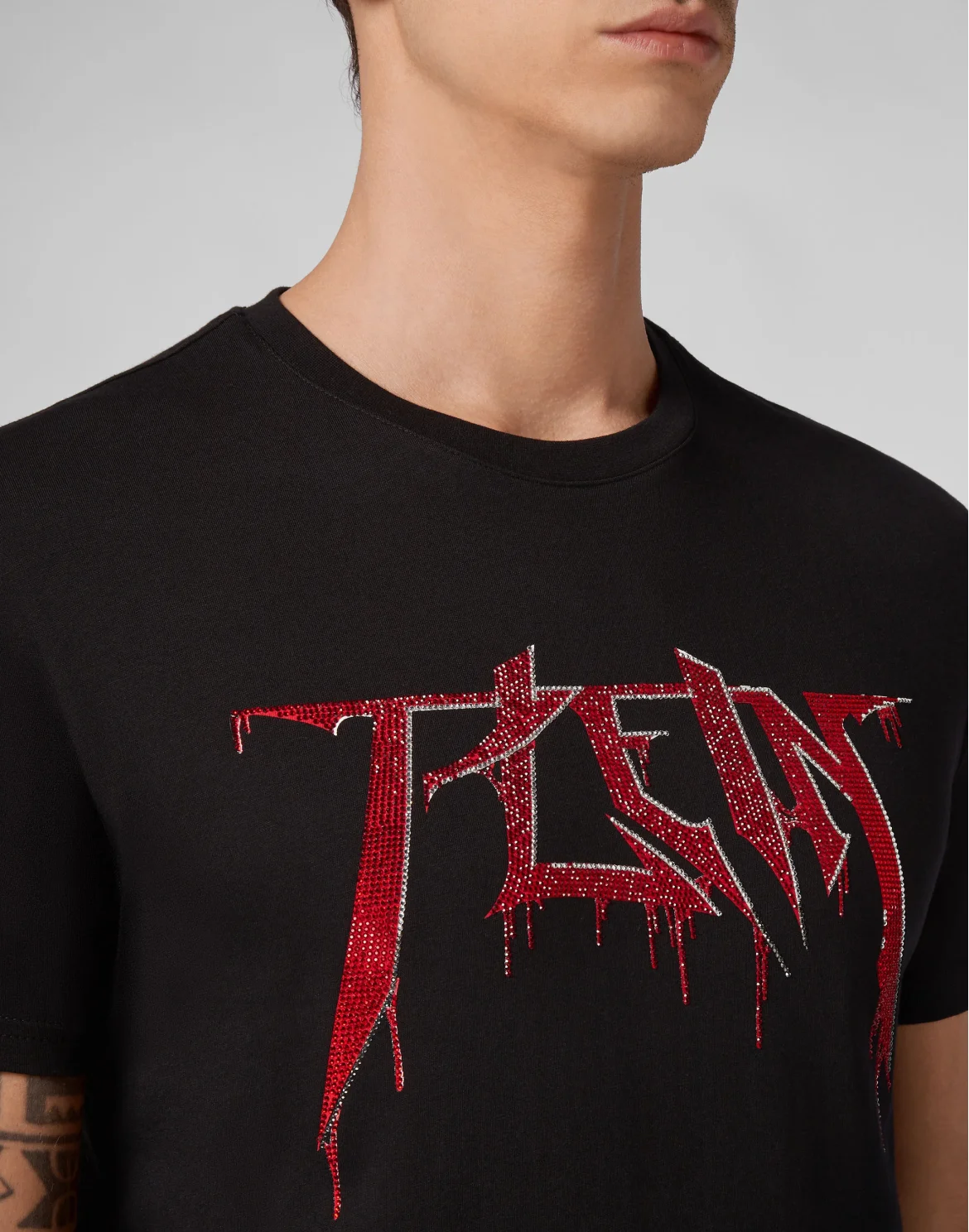 T-shirt Round Neck SS Crystal Plein, цвет: Черный