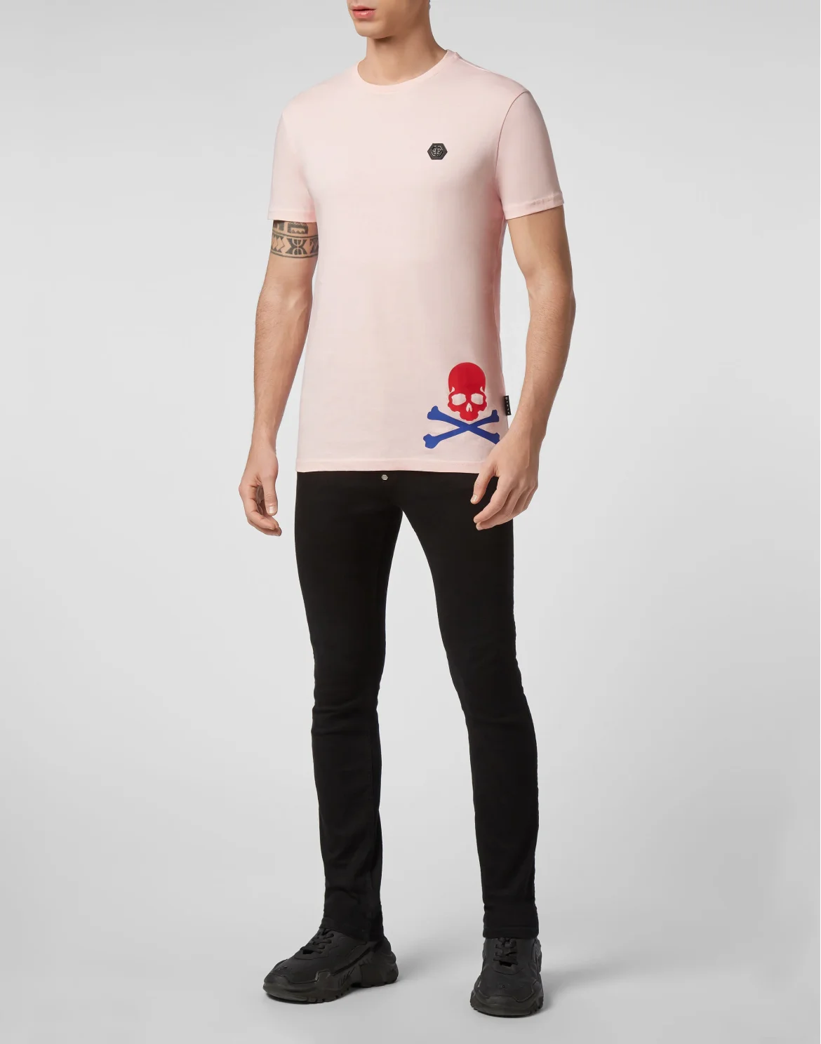 T-shirt Round Neck SS Skull, цвет: Розовый