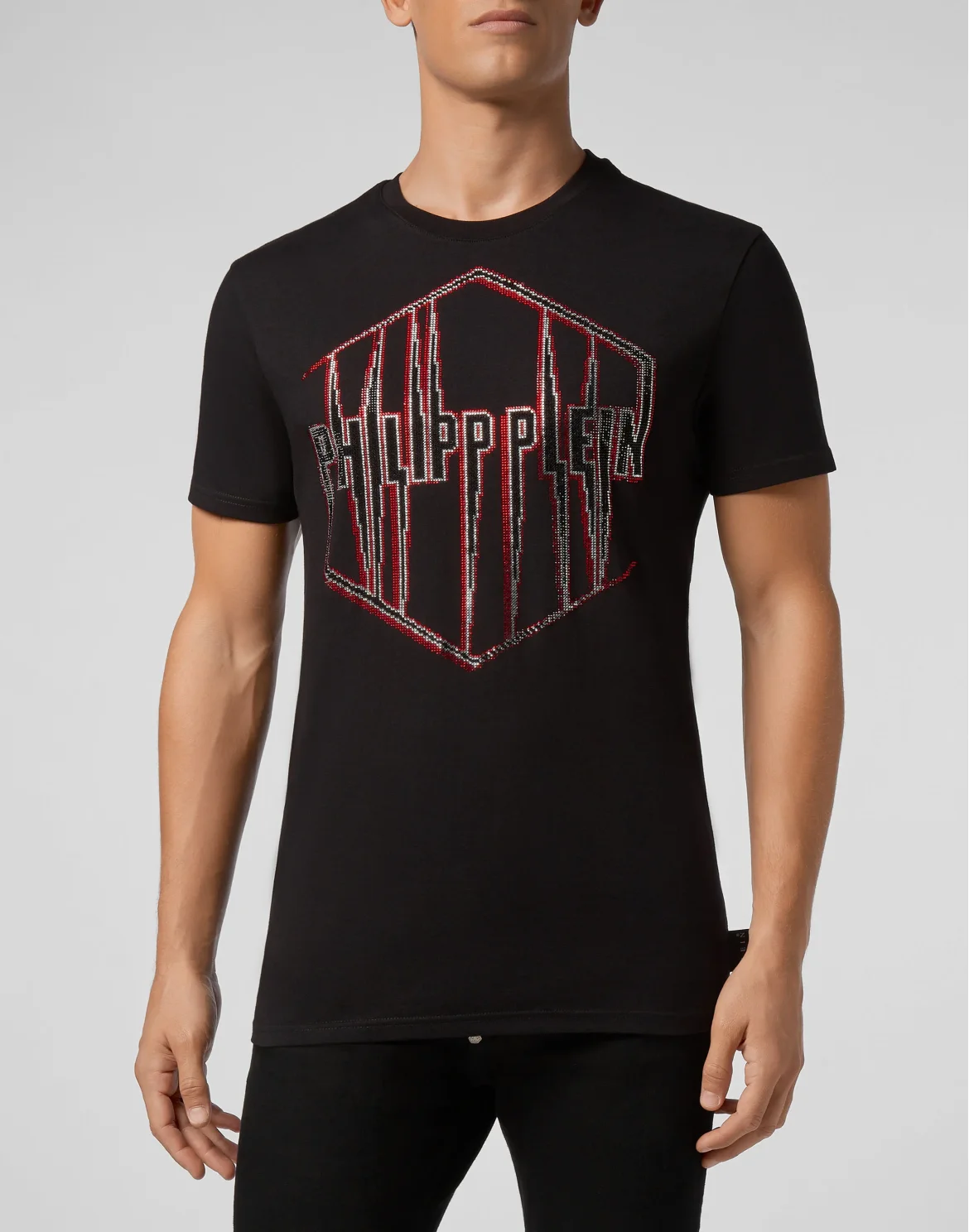 T-shirt Round Neck SS Crystal Plein, цвет: Черный