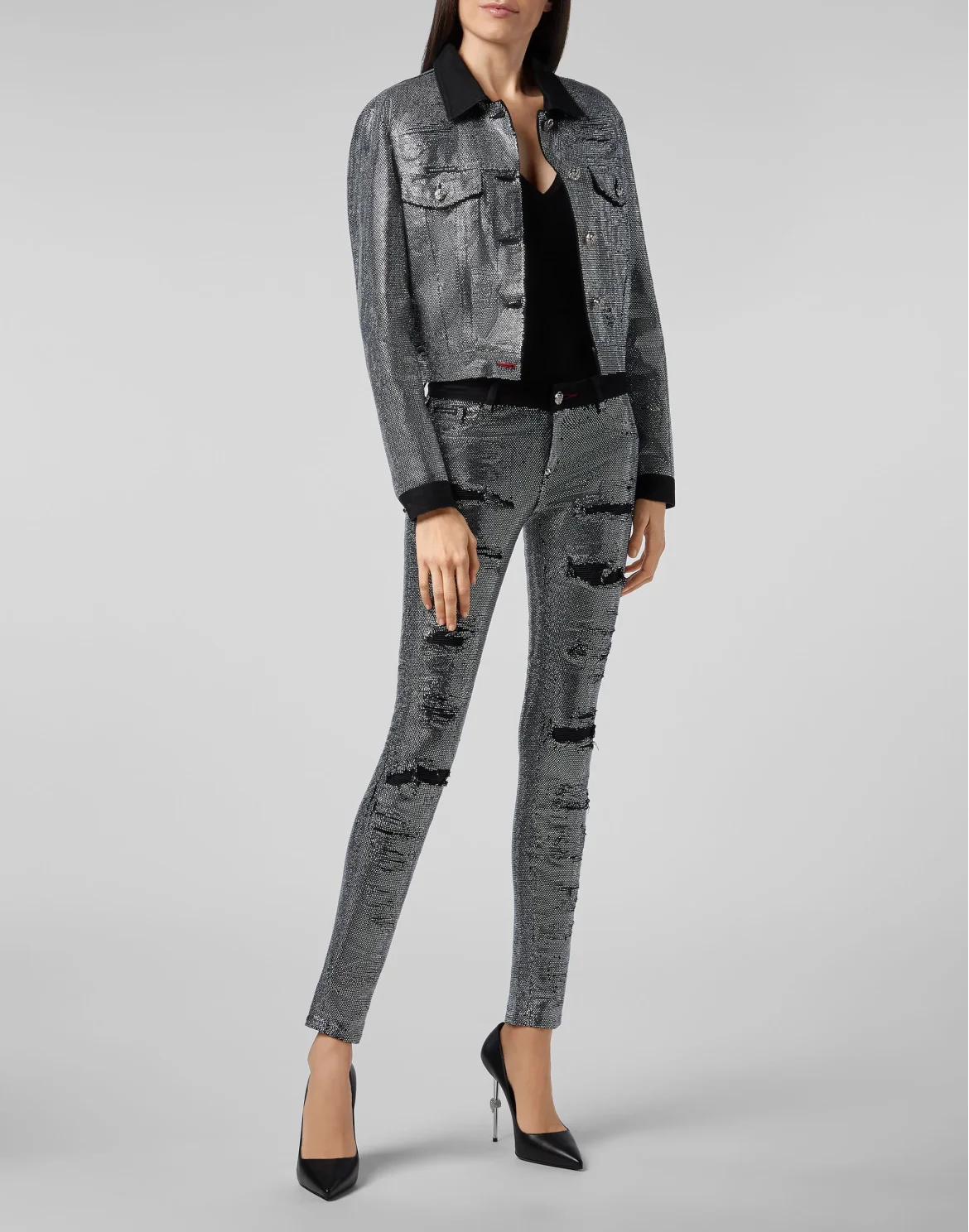 Jeggins Crystal, цвет: Черный