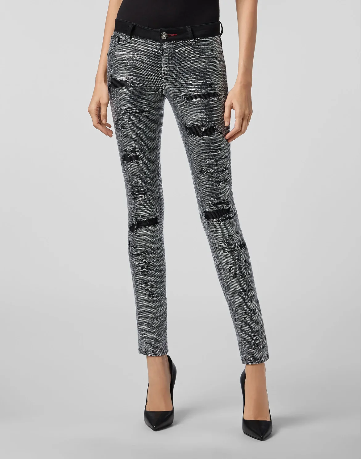 Jeggins Crystal, цвет: Черный