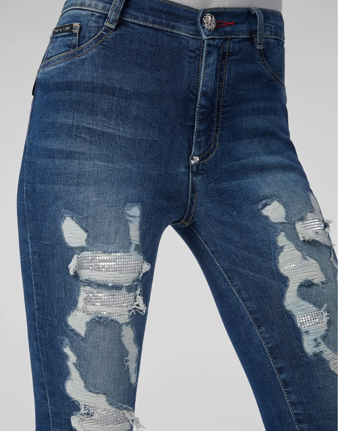 High Waist Jegging Destroyed, цвет: Синий