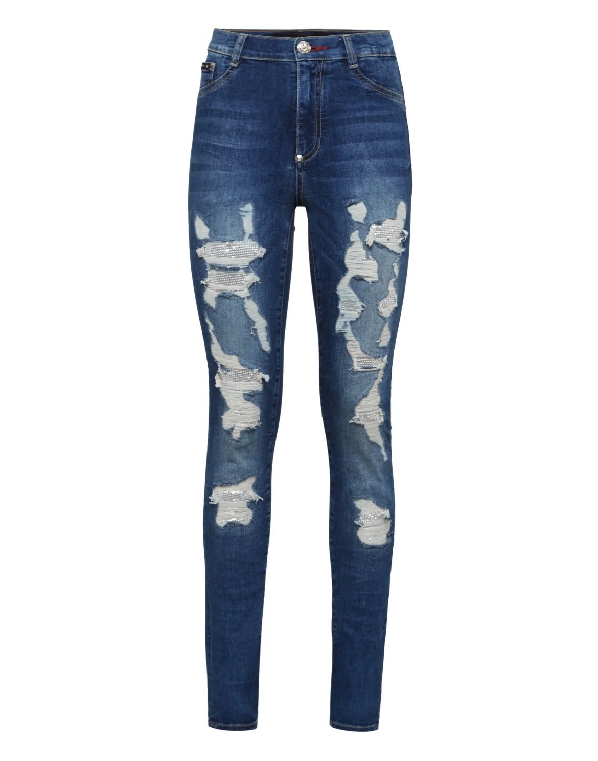 High Waist Jegging Destroyed, цвет: Синий