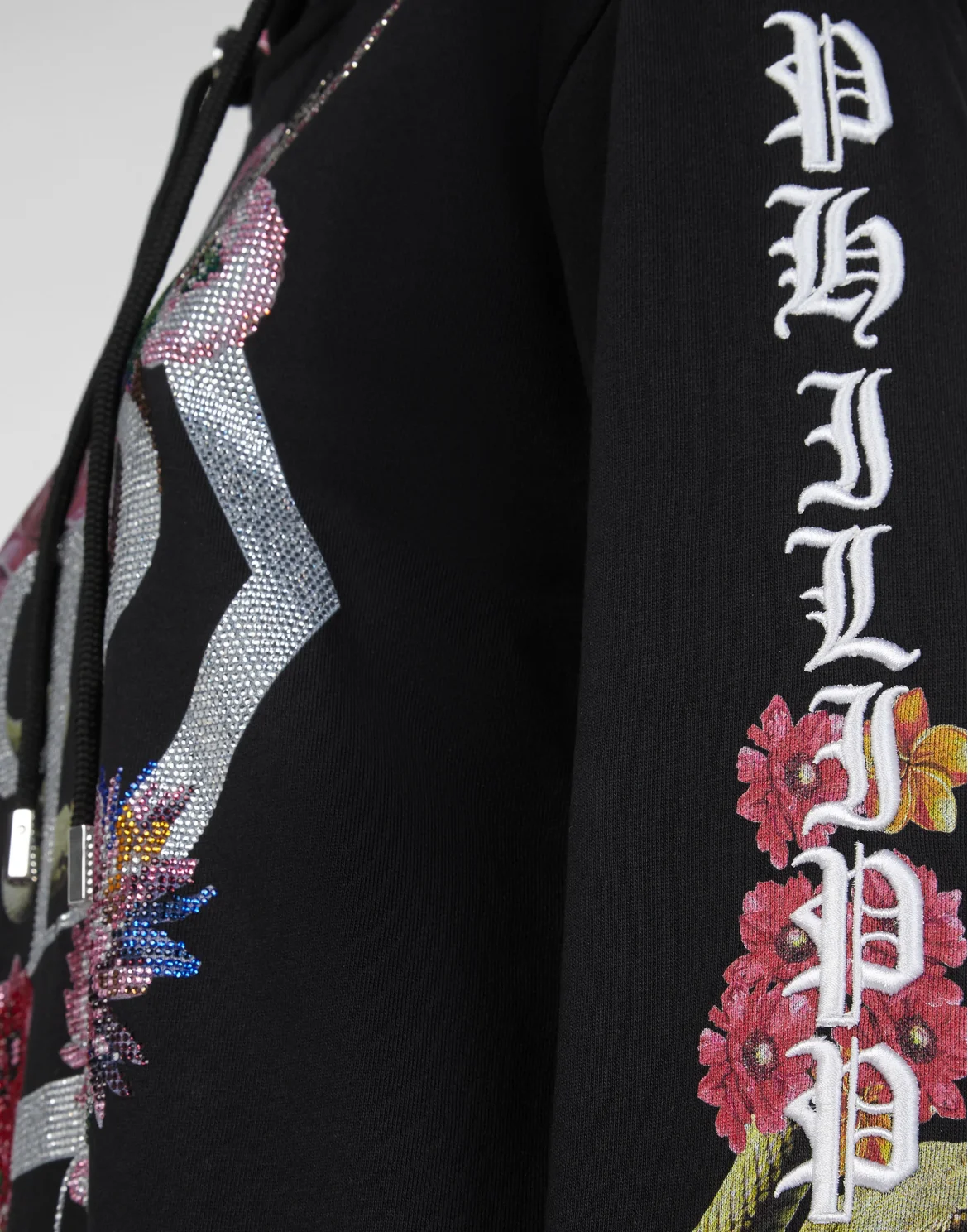 Hoodie sweatshirt Flowers, цвет: Черный