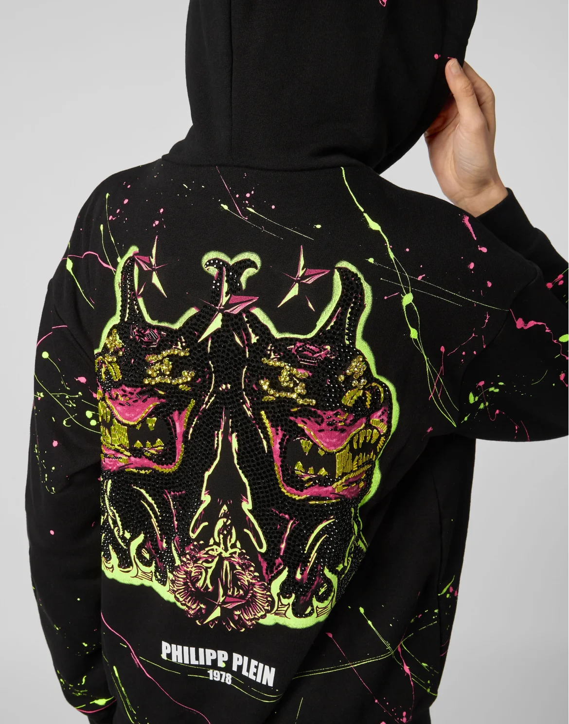 Hoodie Sweatjacket Gothic Plein, цвет: Черный