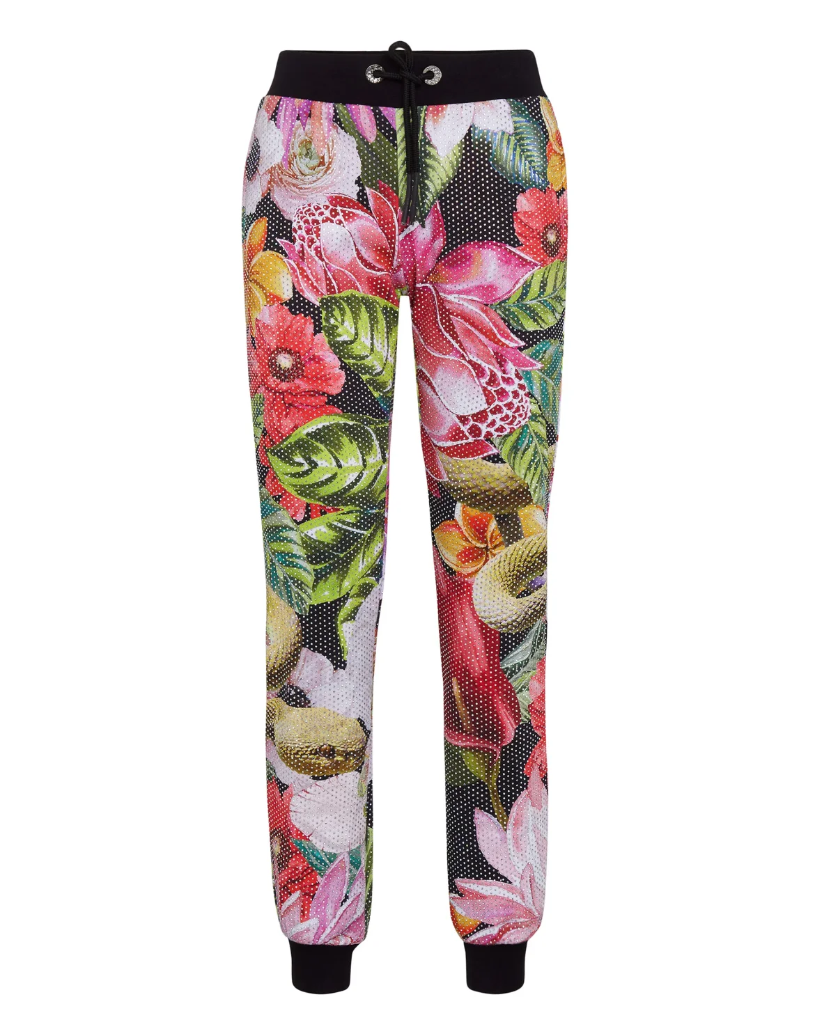 Jogging Trousers Flowers, цвет: Черный