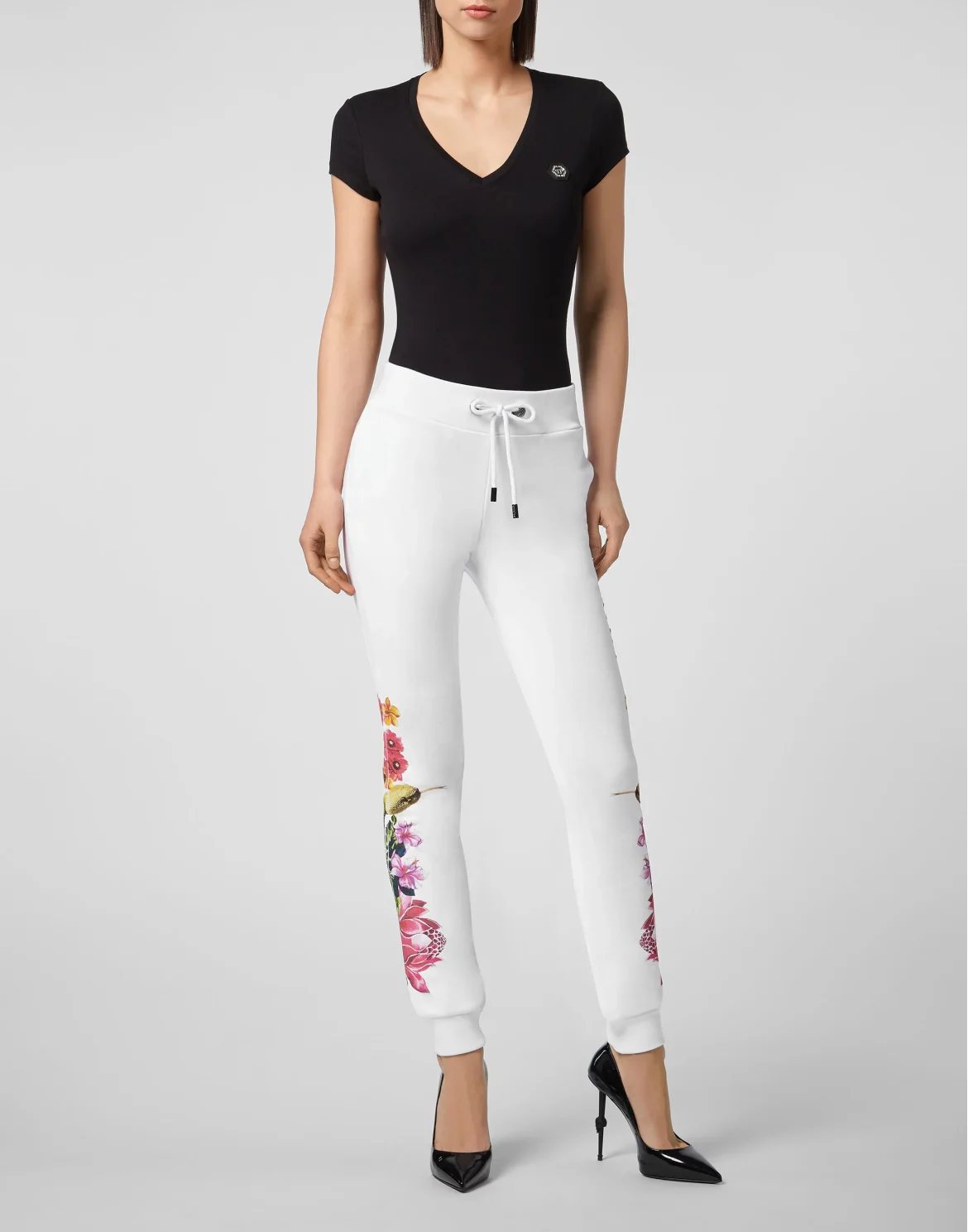 Jogging Trousers Flowers, цвет: Белый