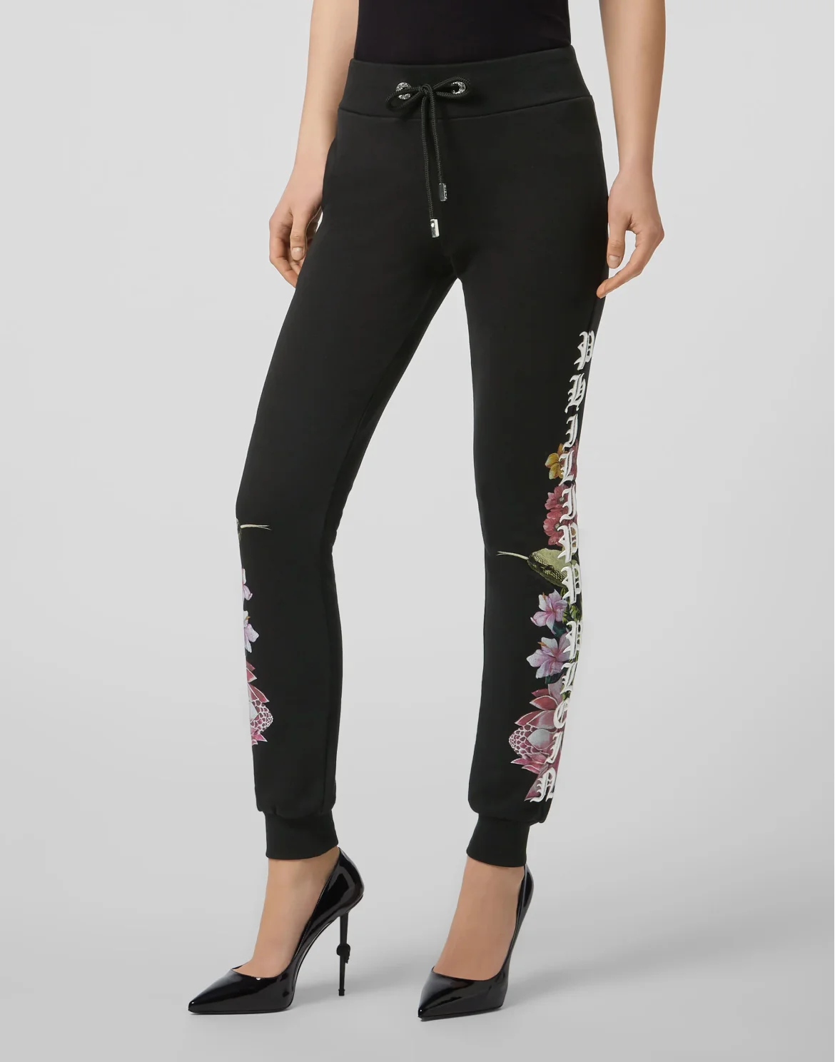 Jogging Trousers Flowers, цвет: Черный