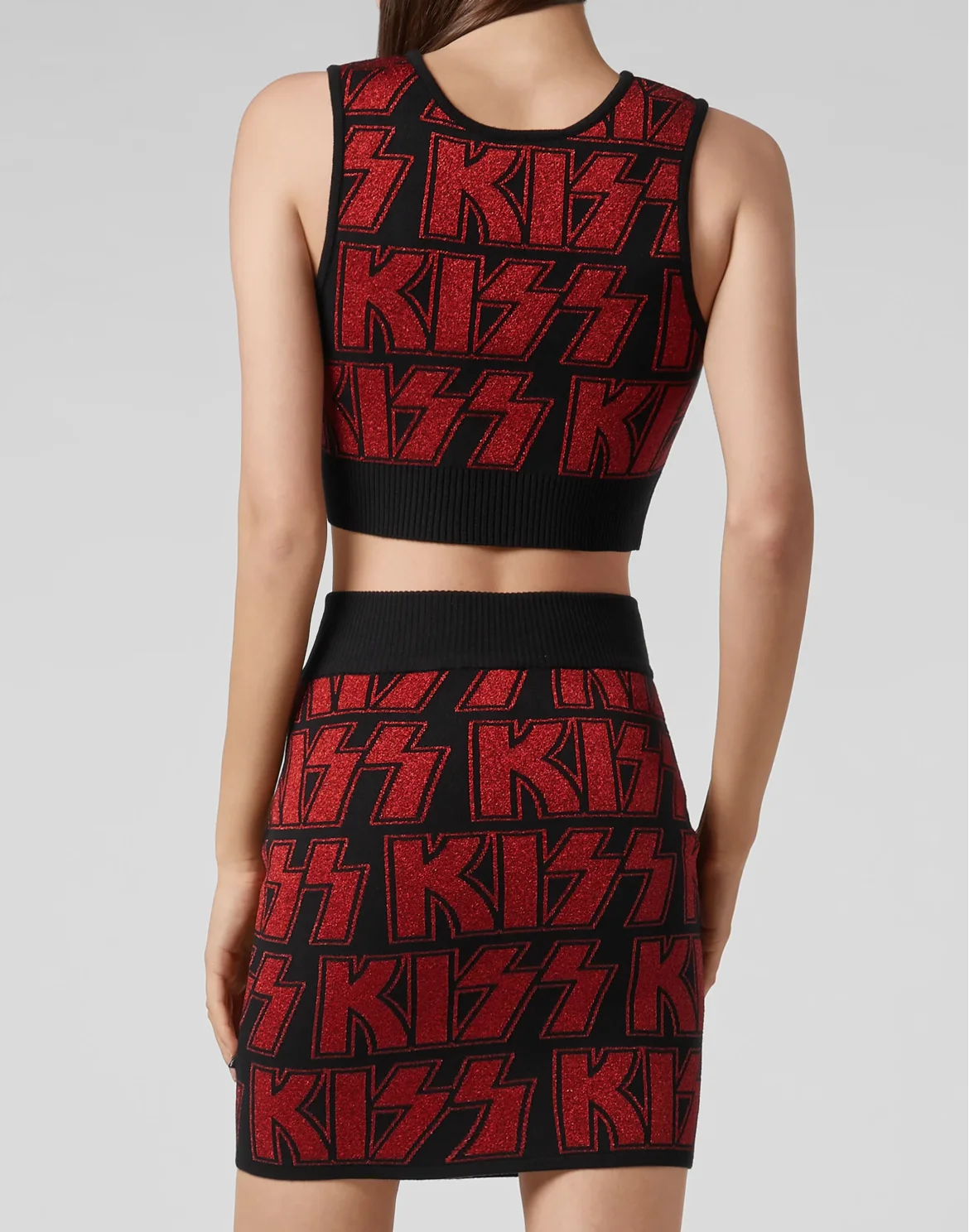 Knit Compose Top+Skirt Rock band, цвет: Черный
