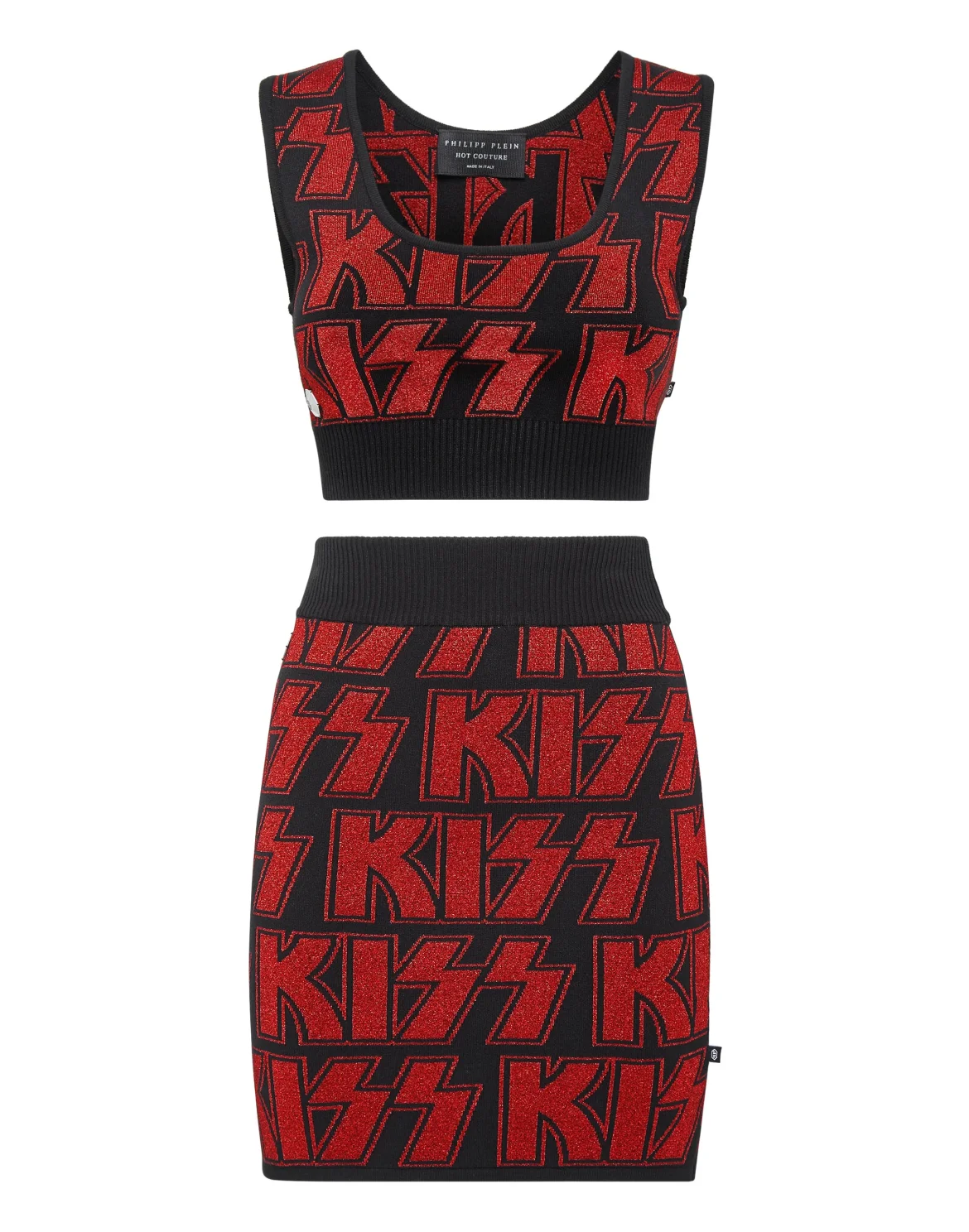 Knit Compose Top+Skirt Rock band, цвет: Черный