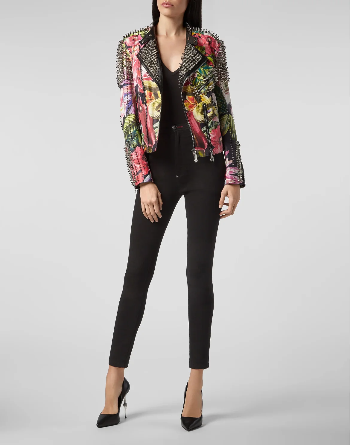 Leather Biker Flowers, цвет: Черный