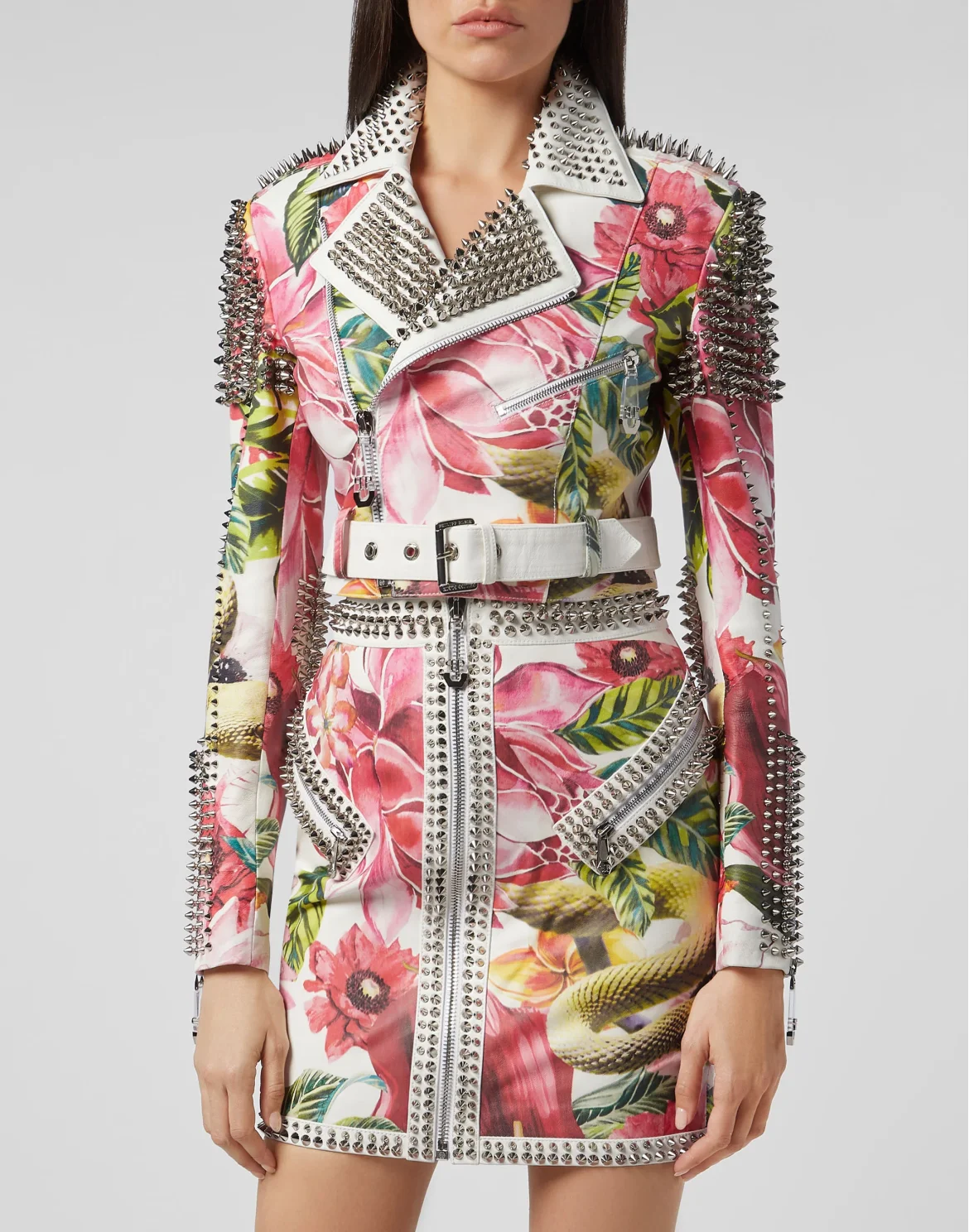 Leather Biker Flowers, цвет: Белый