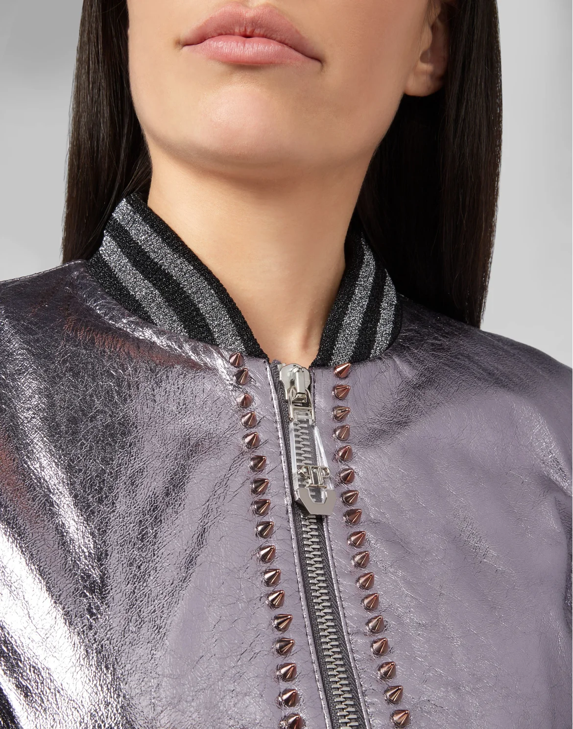 Leather Bomber Studs, цвет: Розовый