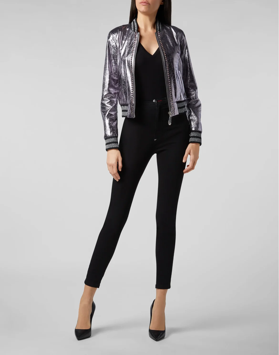 Leather Bomber Studs, цвет: Розовый