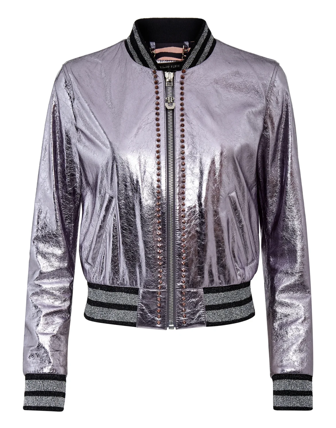 Leather Bomber Studs, цвет: Розовый