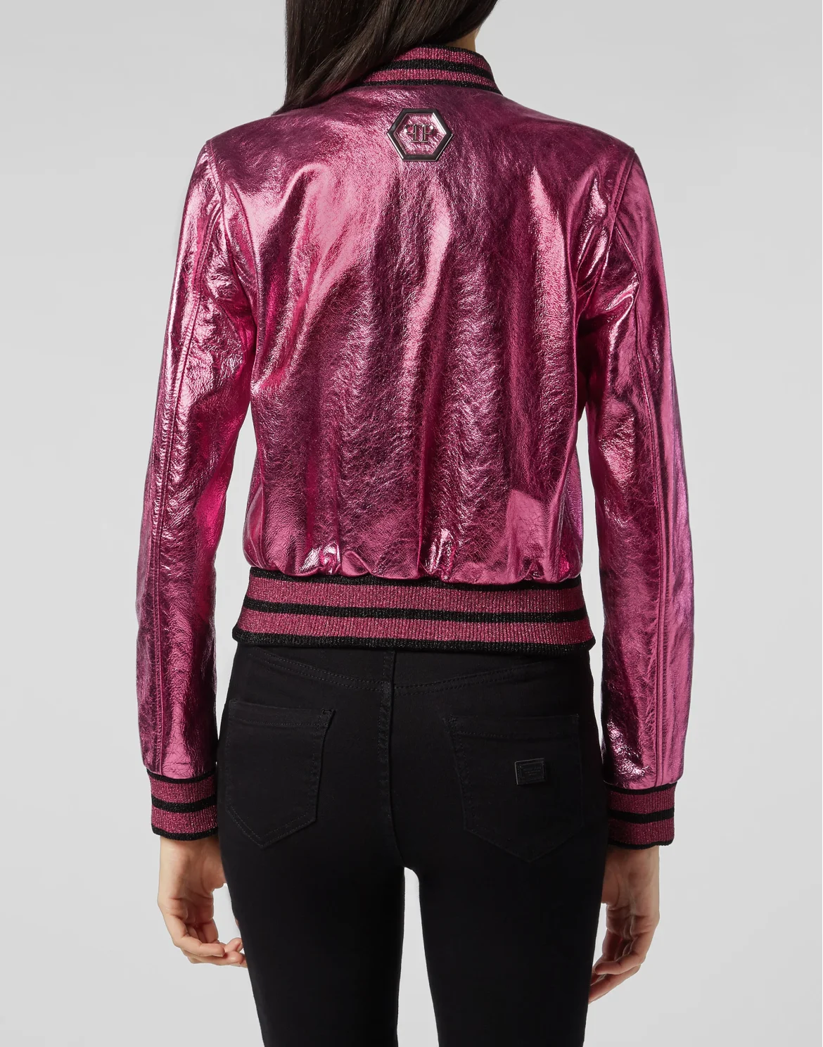 Leather Bomber Studs, цвет: Розовый