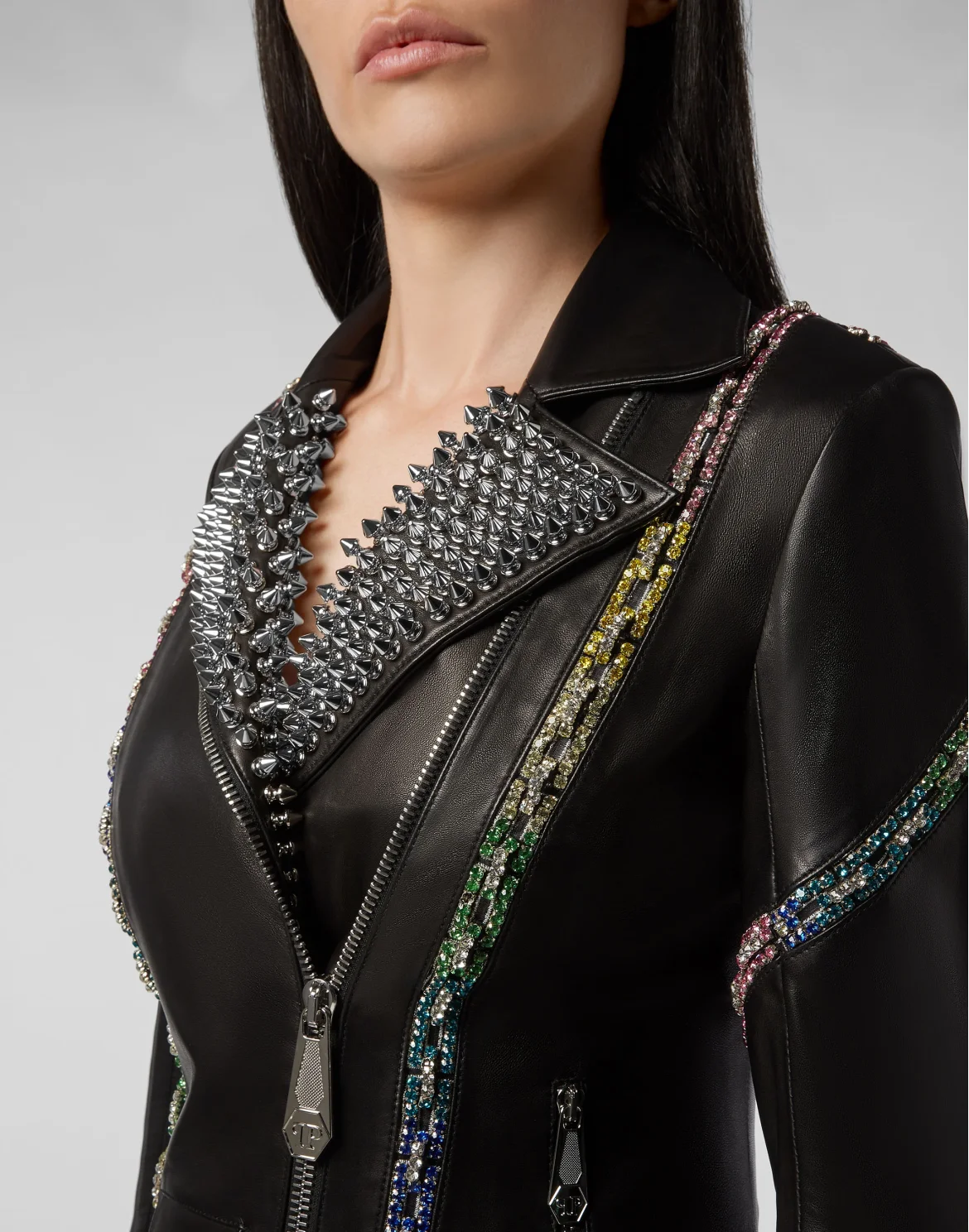 Leather Biker Crystal, цвет: Черный