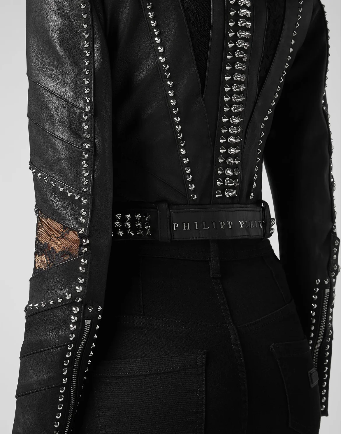 Leather Moto Jacket Studs, цвет: Черный