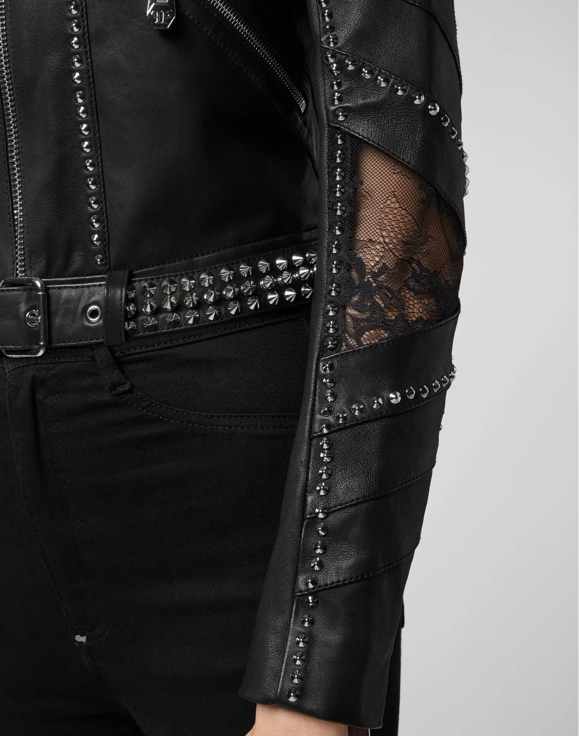 Leather Moto Jacket Studs, цвет: Черный