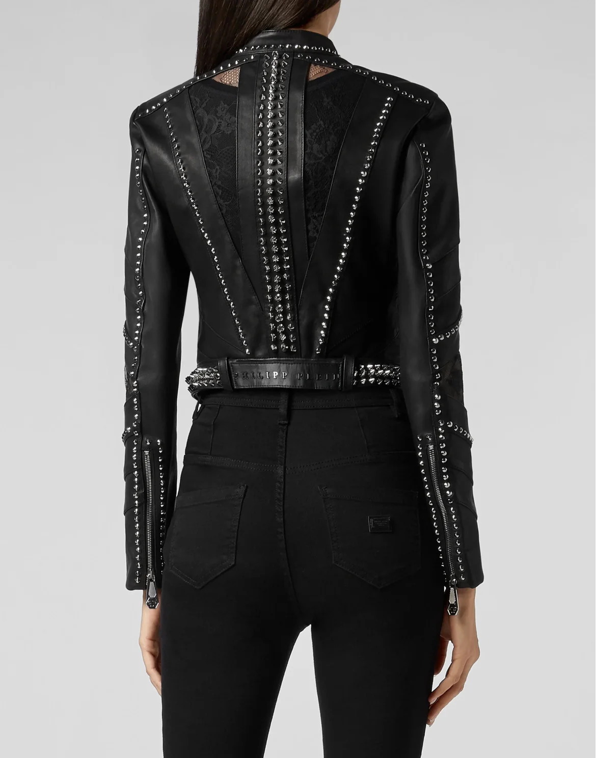 Leather Moto Jacket Studs, цвет: Черный