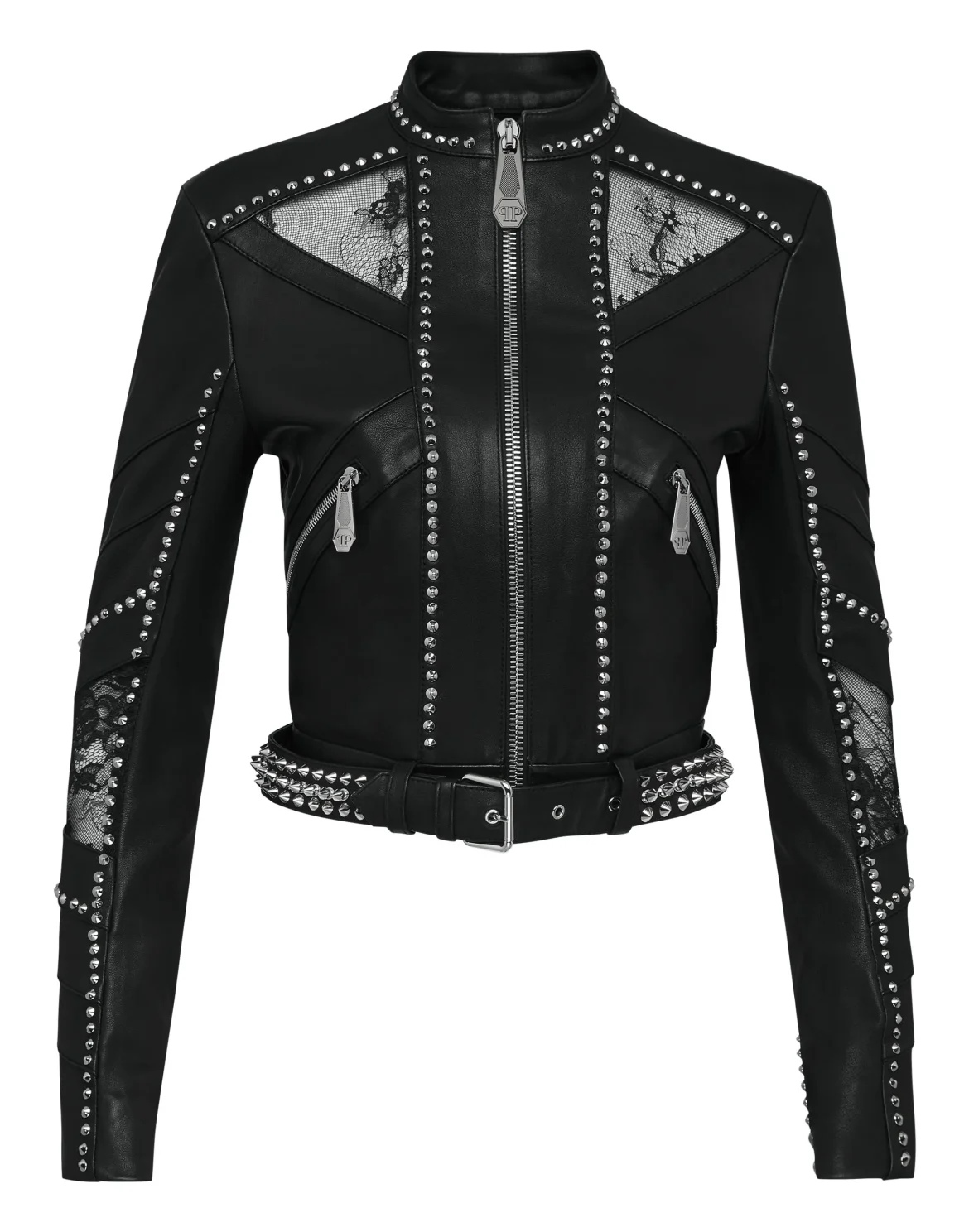 Leather Moto Jacket Studs, цвет: Черный