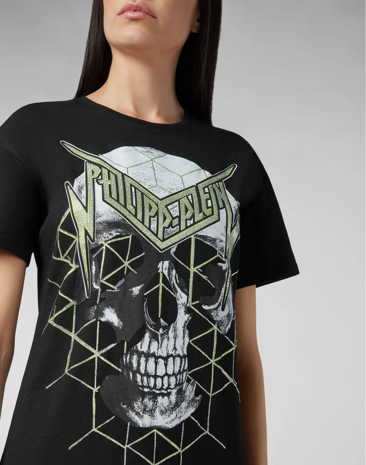 T-Shirt Short Dresses Skull, цвет: Черный