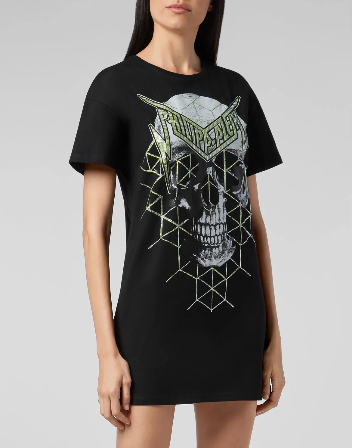 T-Shirt Short Dresses Skull, цвет: Черный
