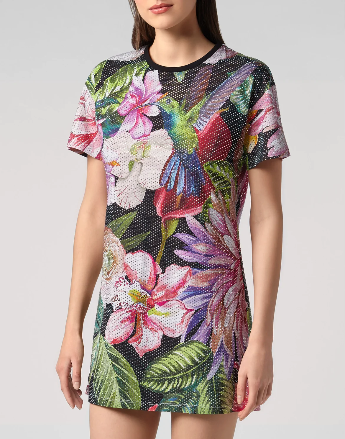 T-shirt Dresses Flowers, цвет: Черный