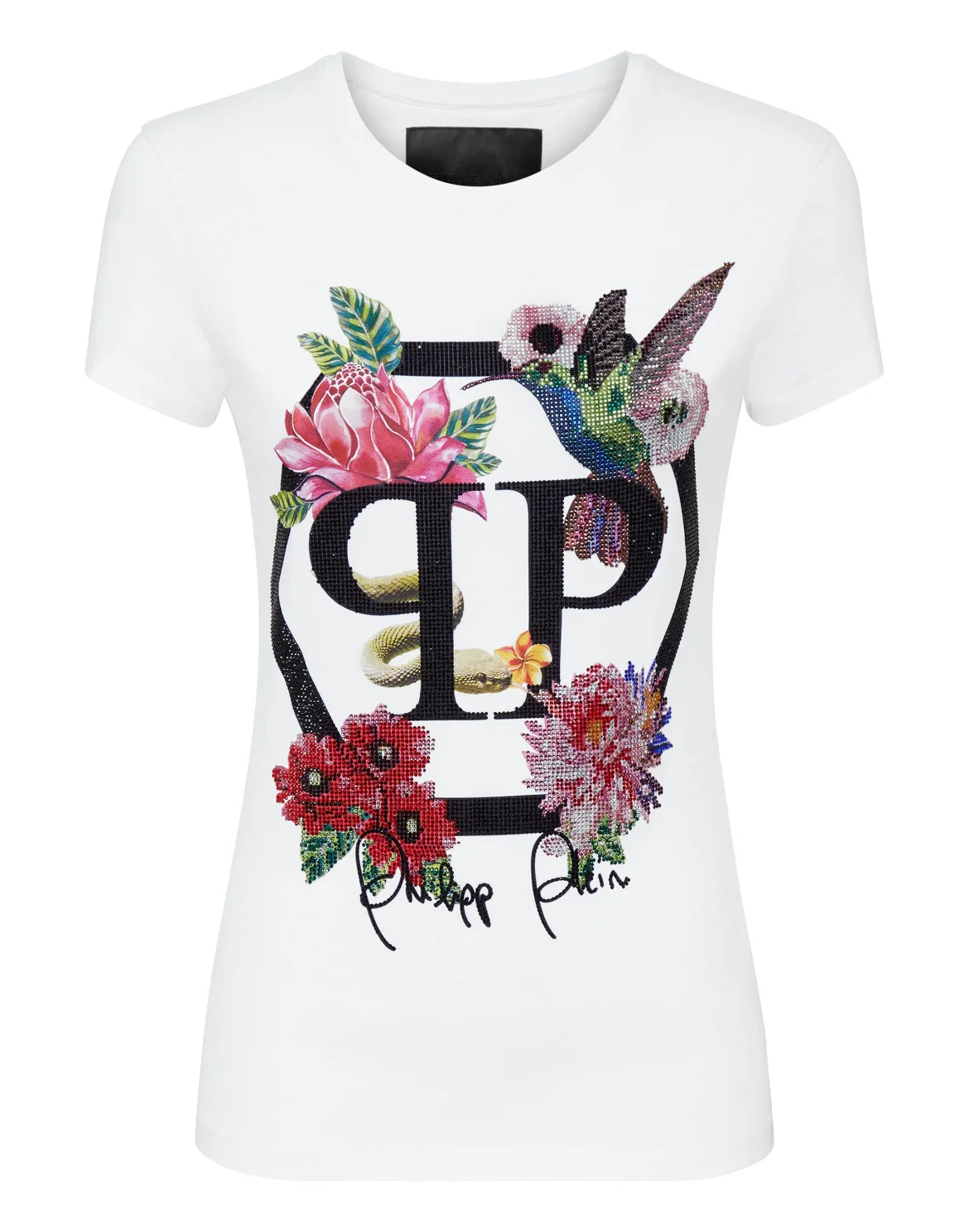 T-shirt Round Neck SS Flowers, цвет: Белый