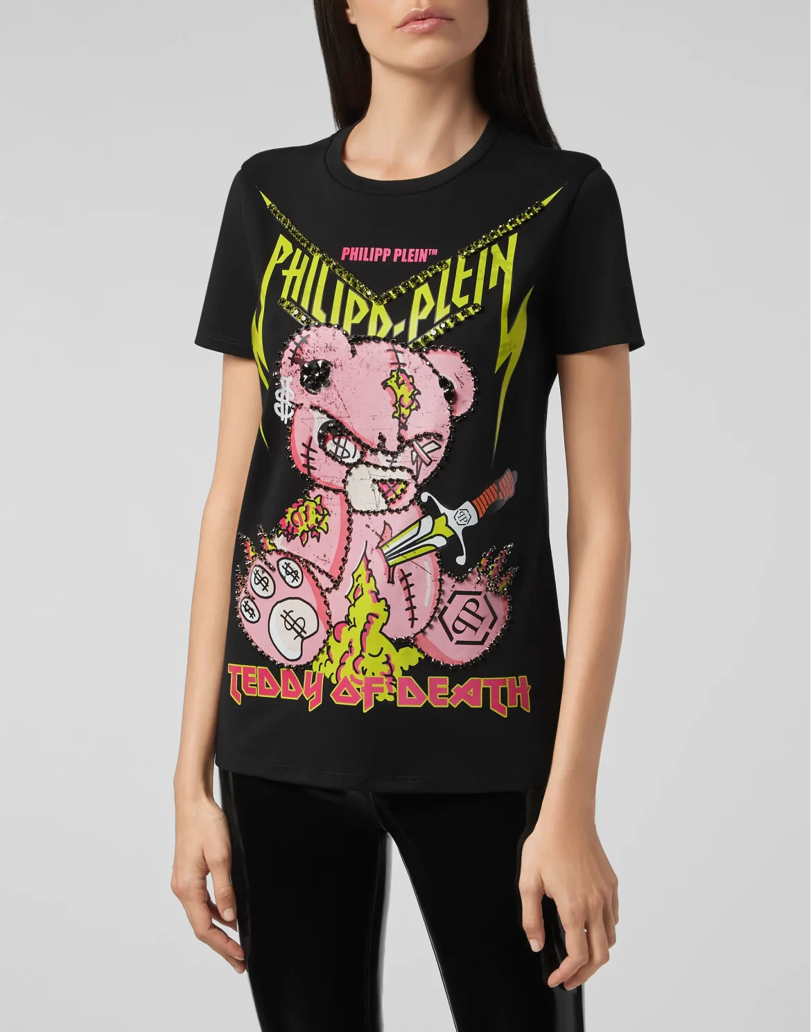 T-shirt Round Neck SS Teddy Bear, цвет: Черный