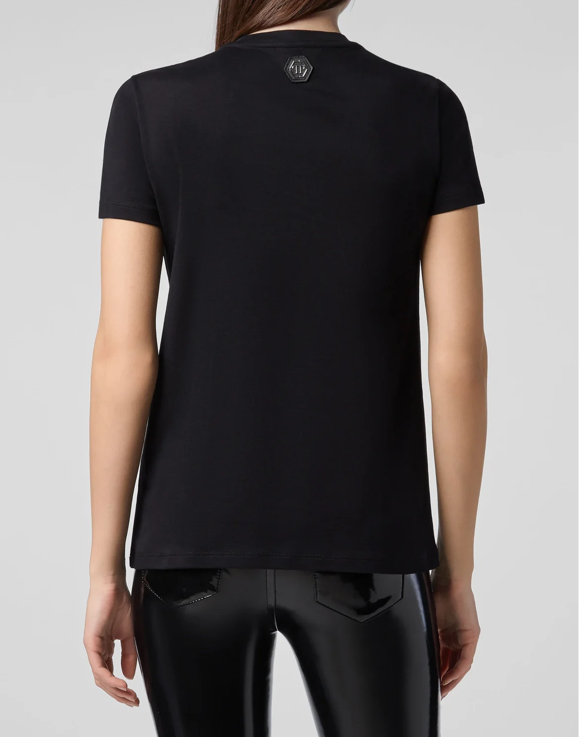 T-shirt Round Neck SS Flowers, цвет: Черный