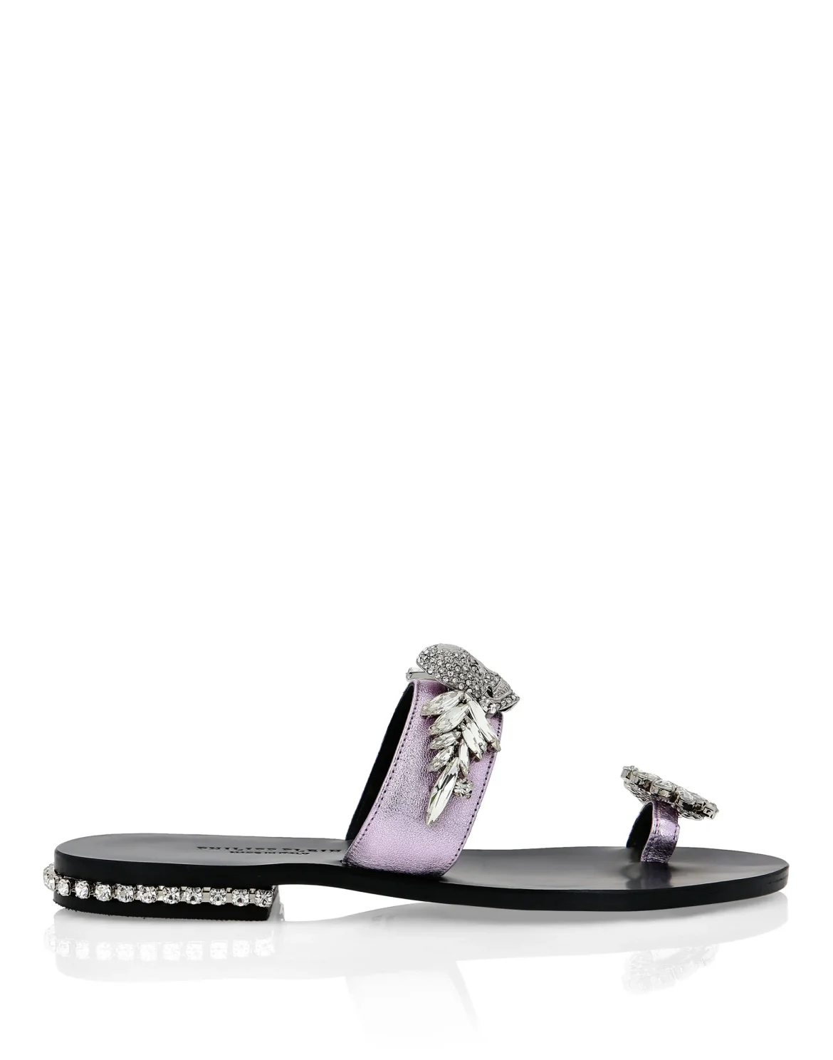 Sandals Flat Skull crystal, цвет: Розовый