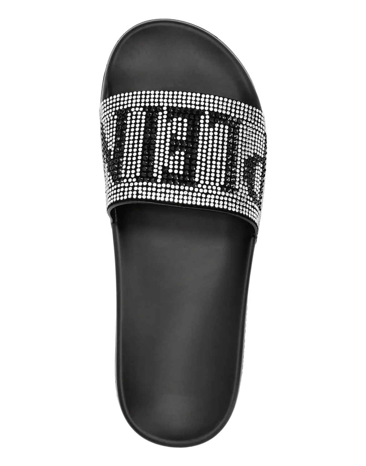 Flat gummy sandals Crystal Plein, цвет: Черный