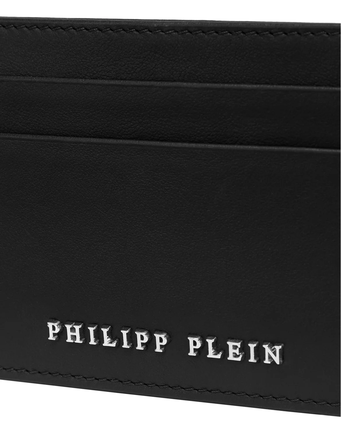 Leather Credit Cards Holder Iconic Plein, цвет: Черный