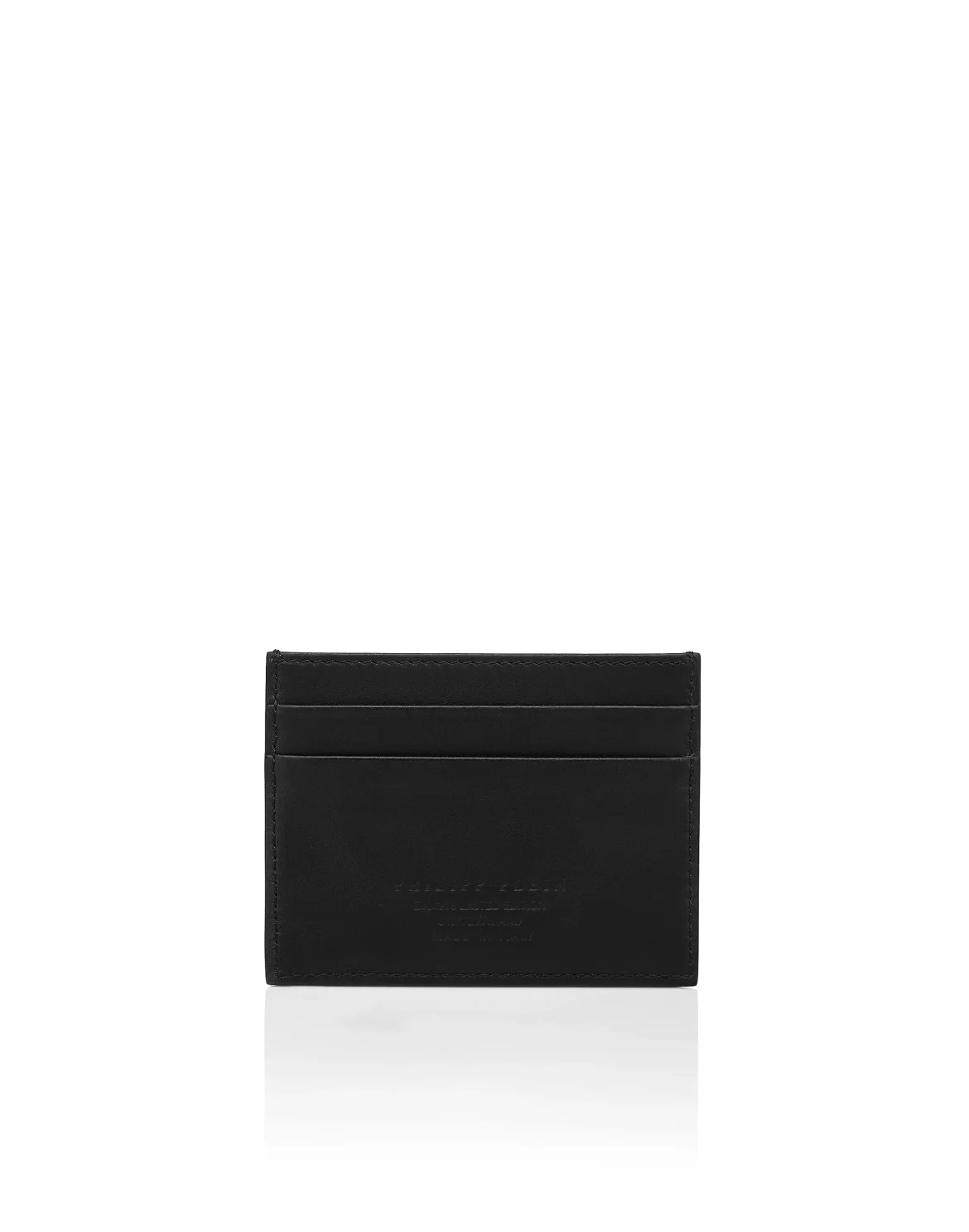 Leather Credit Cards Holder Iconic Plein, цвет: Черный