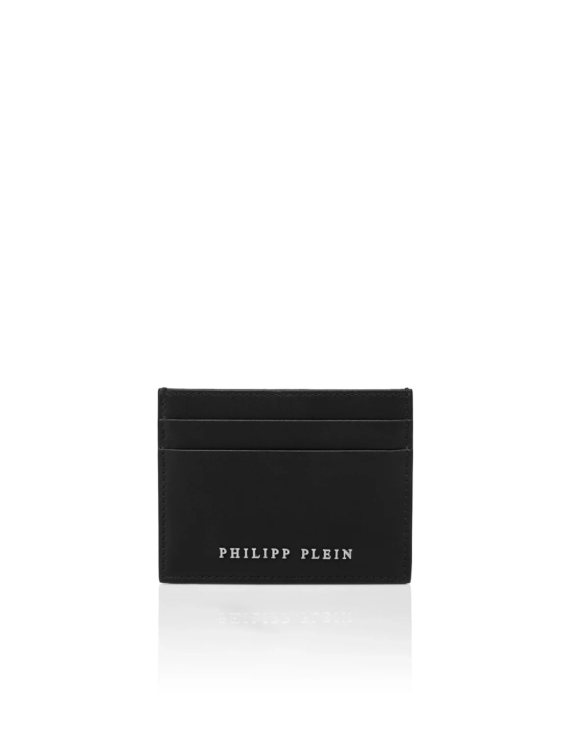 Leather Credit Cards Holder Iconic Plein, цвет: Черный
